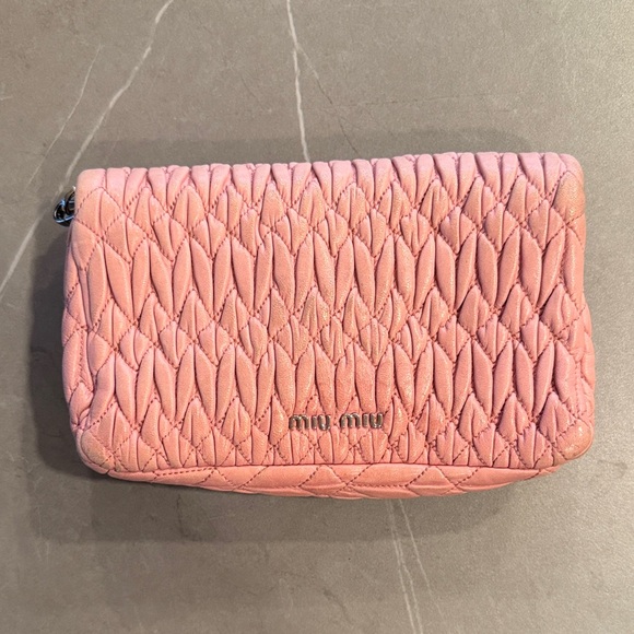 Miu Miu Pink Quilted Shoulder Bag with Crystal Chain - Picture 8 of 9